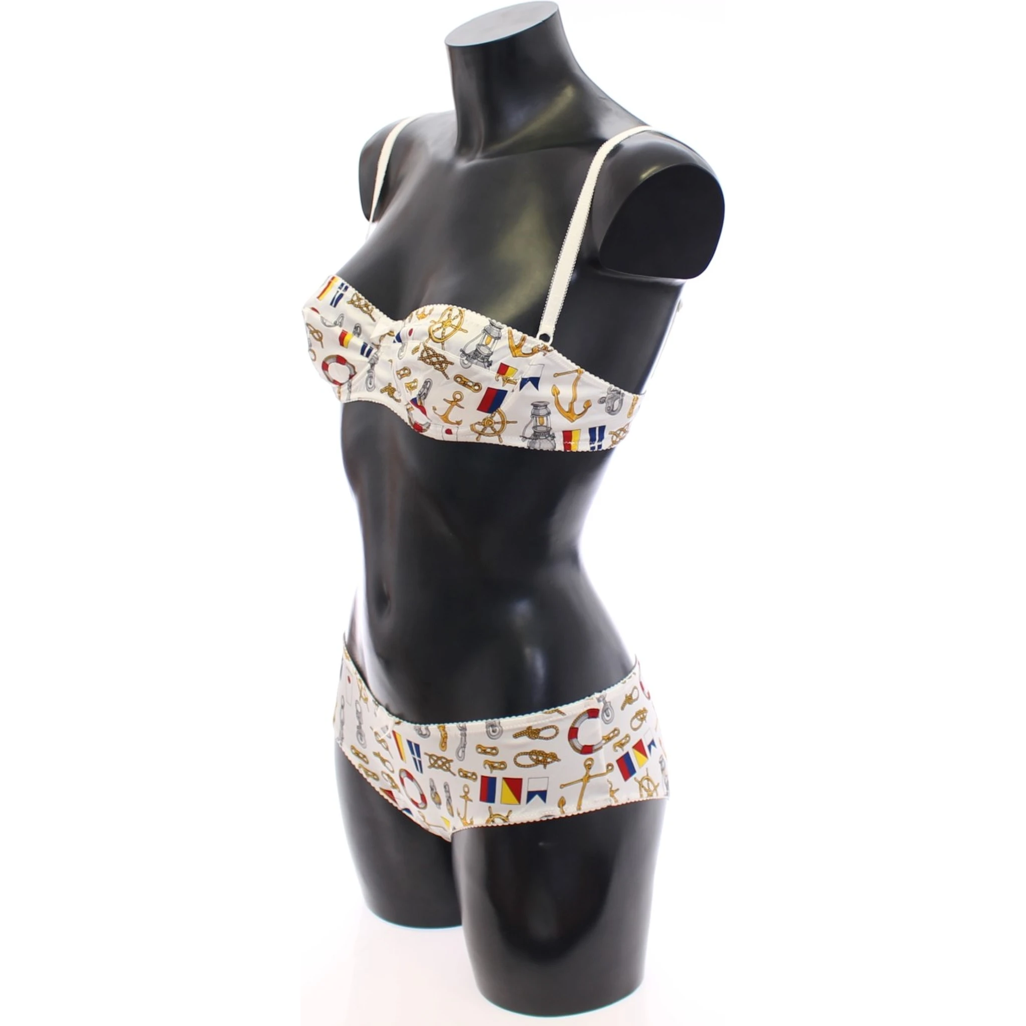 White Sailor Bra Panty Stretch Underwear