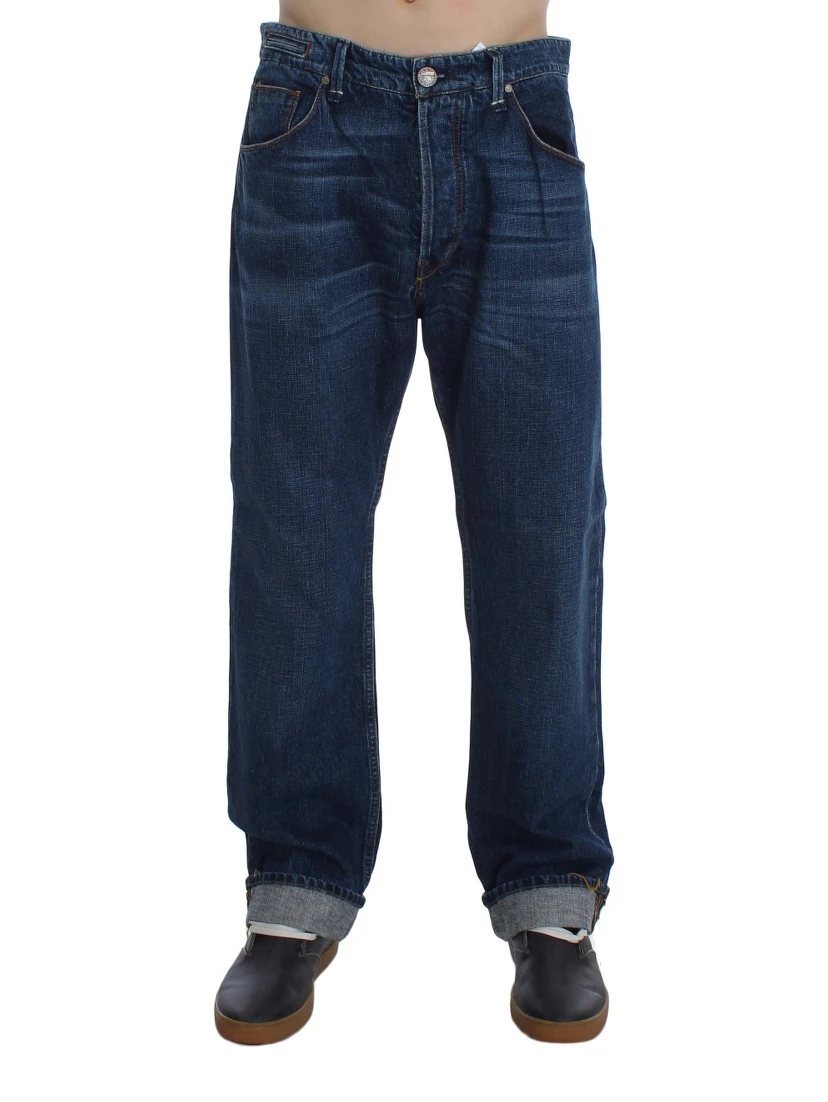 Blue Wash Cotton Baggy Loose Fit Jeans