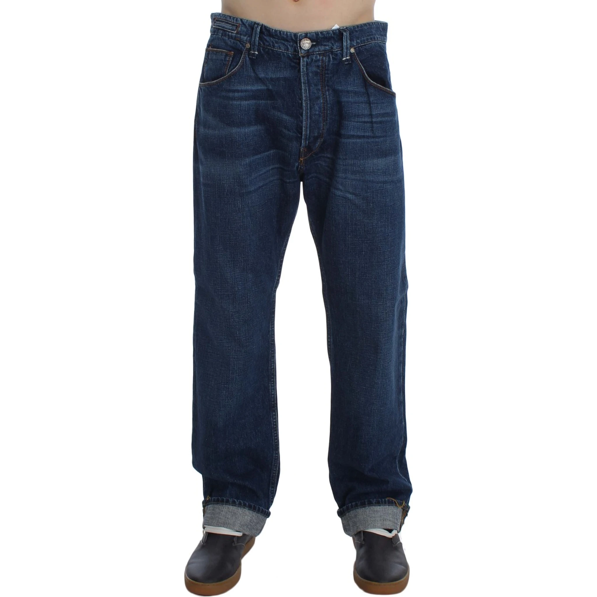 Blue Wash Cotton Baggy Loose Fit Jeans