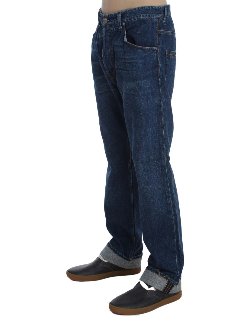 Blue Wash Cotton Baggy Loose Fit Jeans