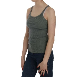 Green Sleeveless Spaghetti Tank T-Shirt Blouse