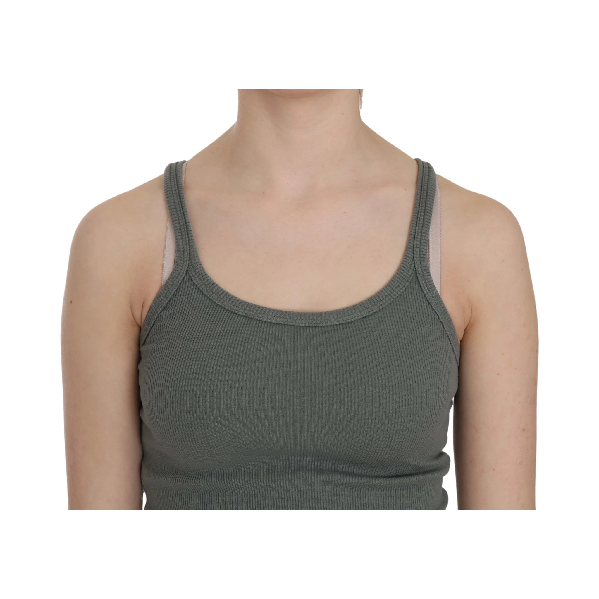 Green Sleeveless Spaghetti Tank T-Shirt Blouse