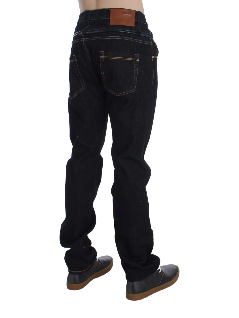 Blue Cotton Regular Straight Fit Jeans