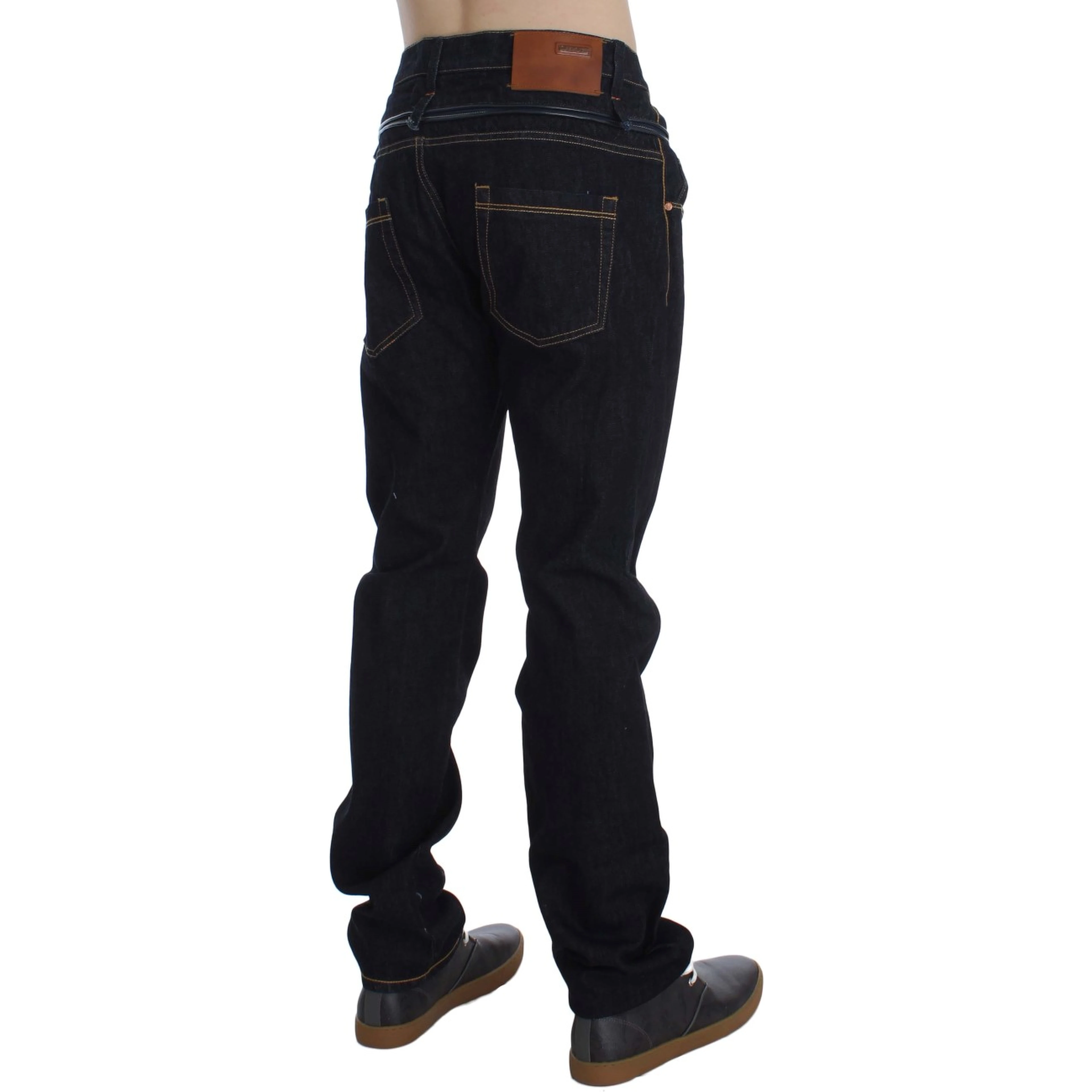 Blue Cotton Regular Straight Fit Jeans