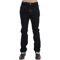 Blue Cotton Regular Straight Fit Jeans