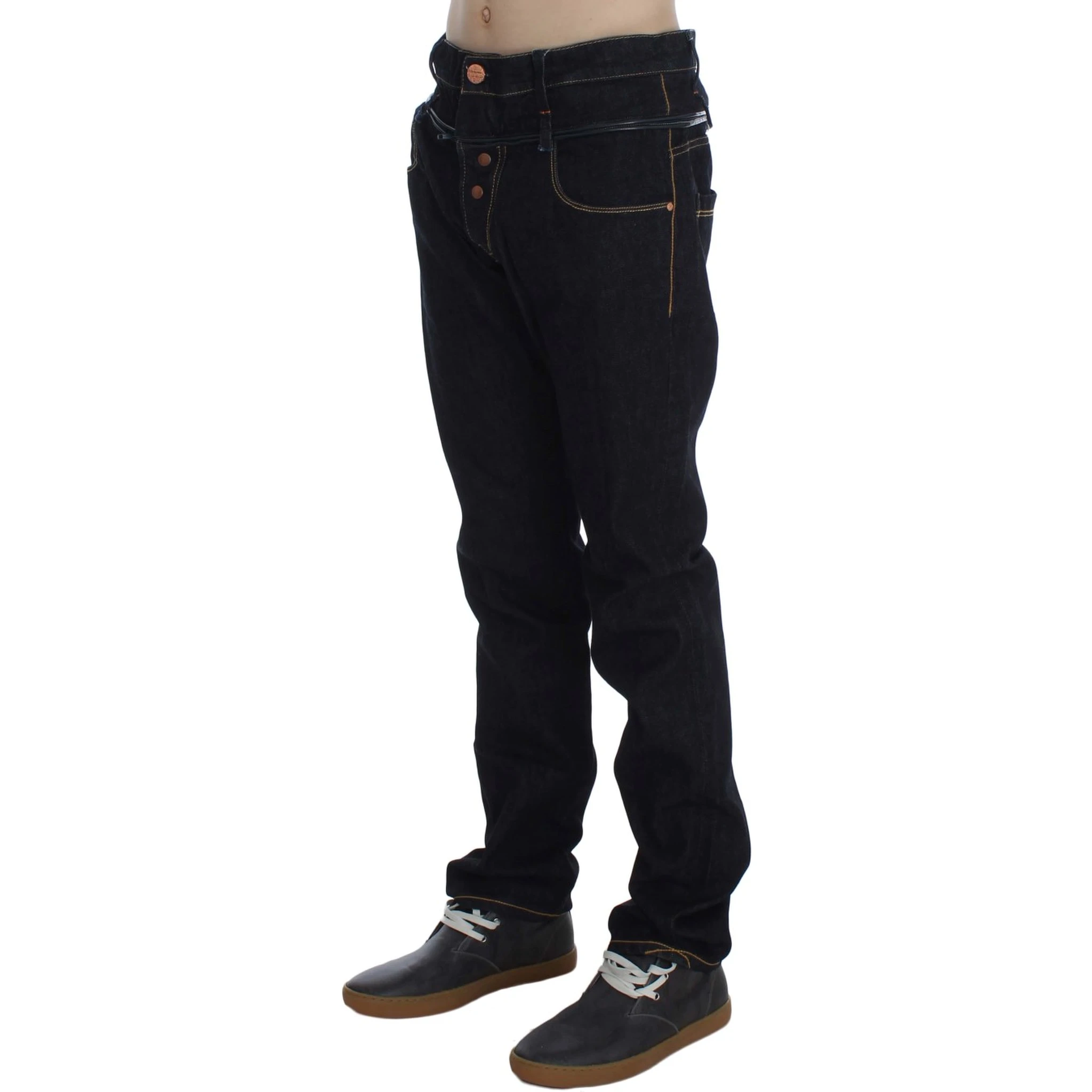 Blue Cotton Regular Straight Fit Jeans