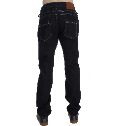 Blue Cotton Regular Straight Fit Jeans