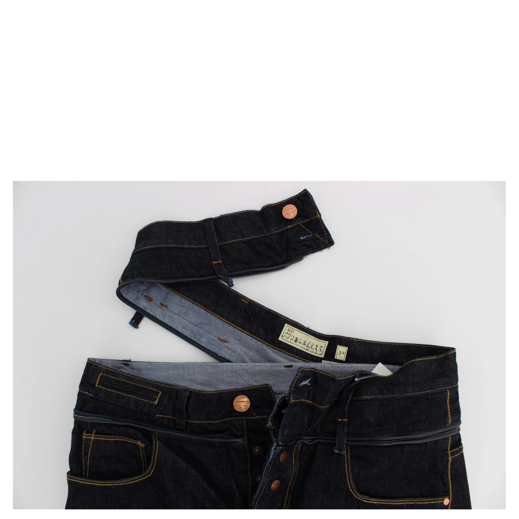 Blue Cotton Regular Straight Fit Jeans