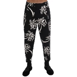 Black Tree Cotton Stretch Pants