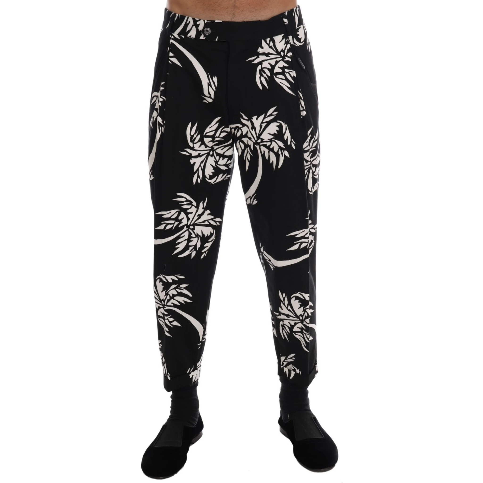 Black Tree Cotton Stretch Pants