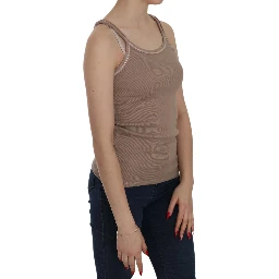 Brown Sleeveless Spaghetti Strap Tank Blouse