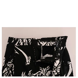 Black Tree Cotton Stretch Pants