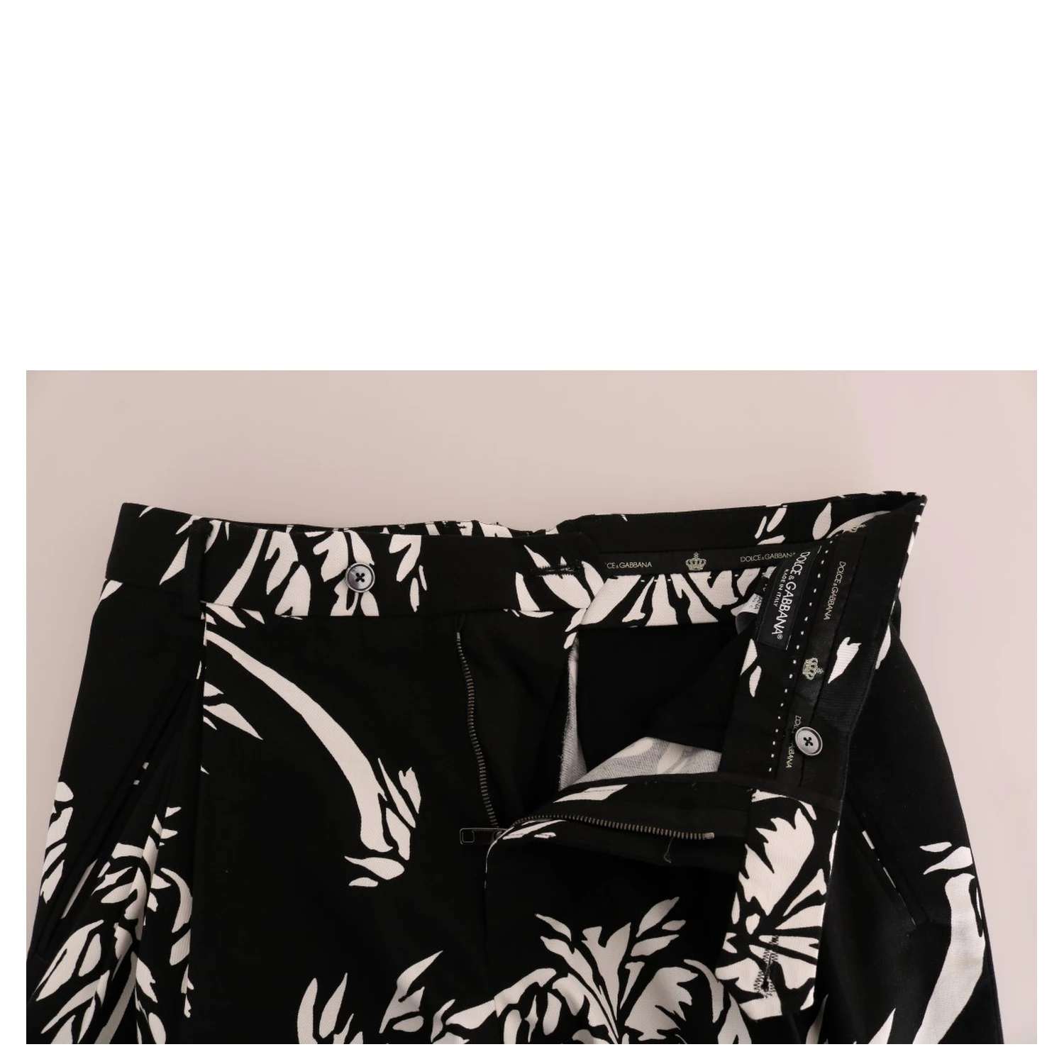 Black Tree Cotton Stretch Pants