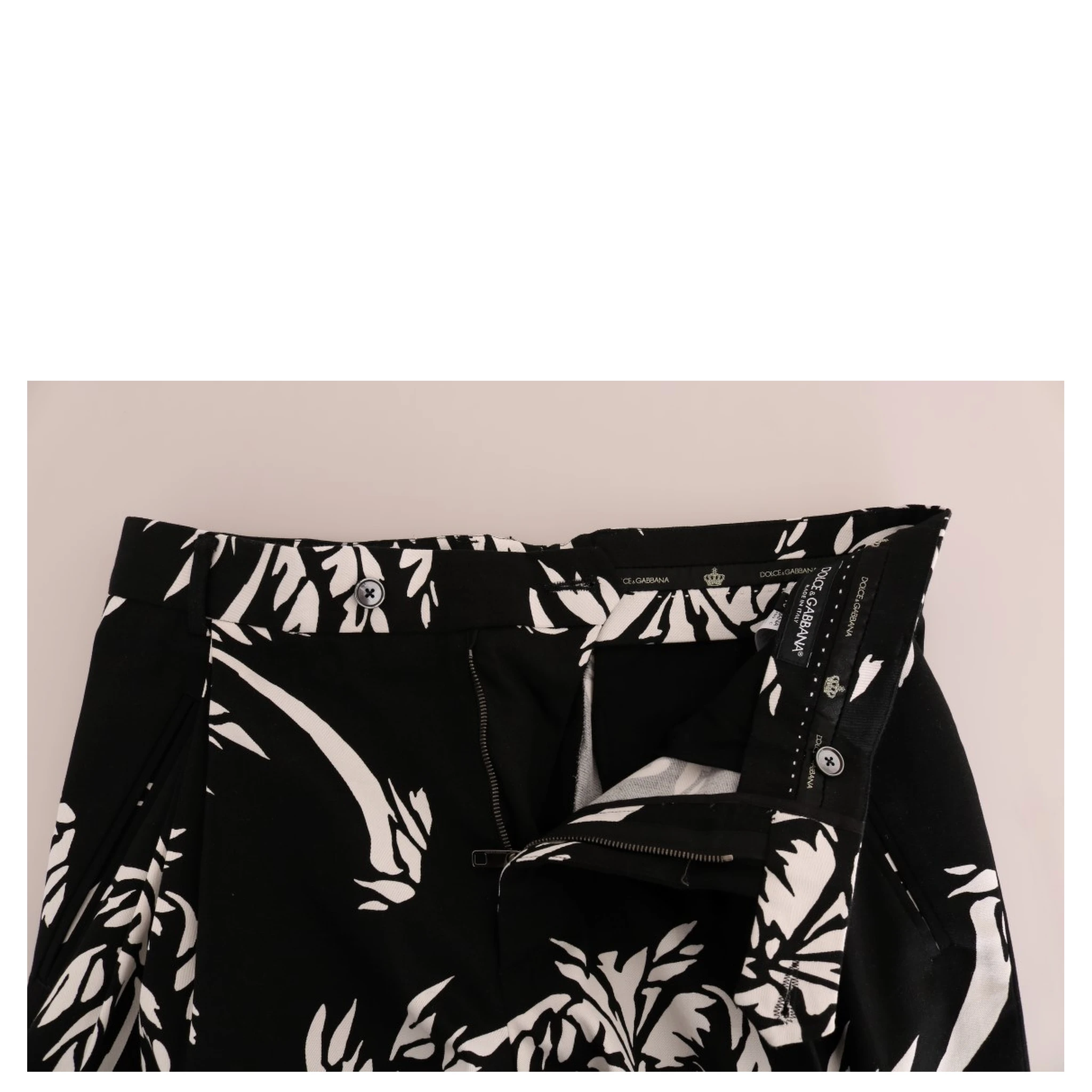 Black Tree Cotton Stretch Pants