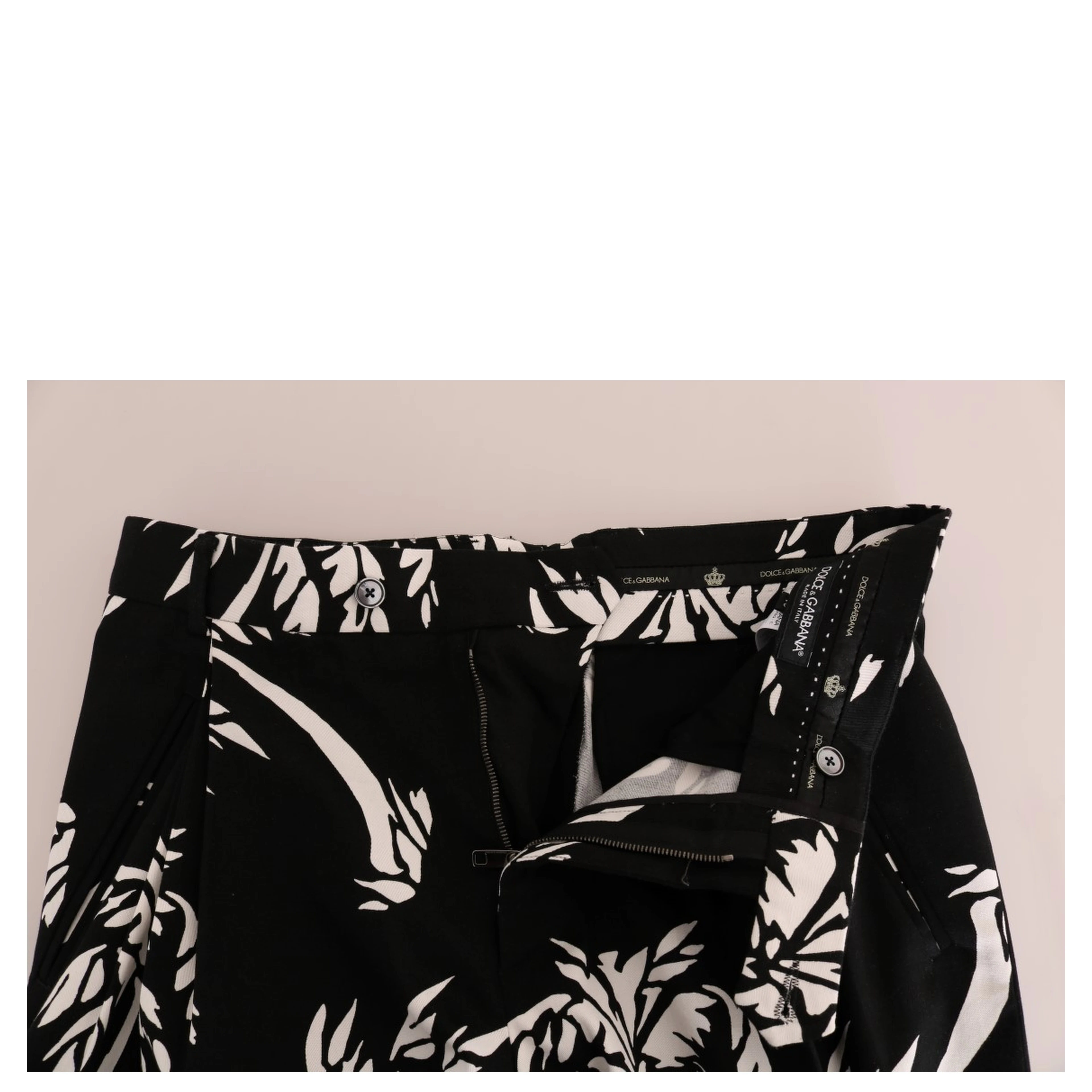Black Tree Cotton Stretch Pants
