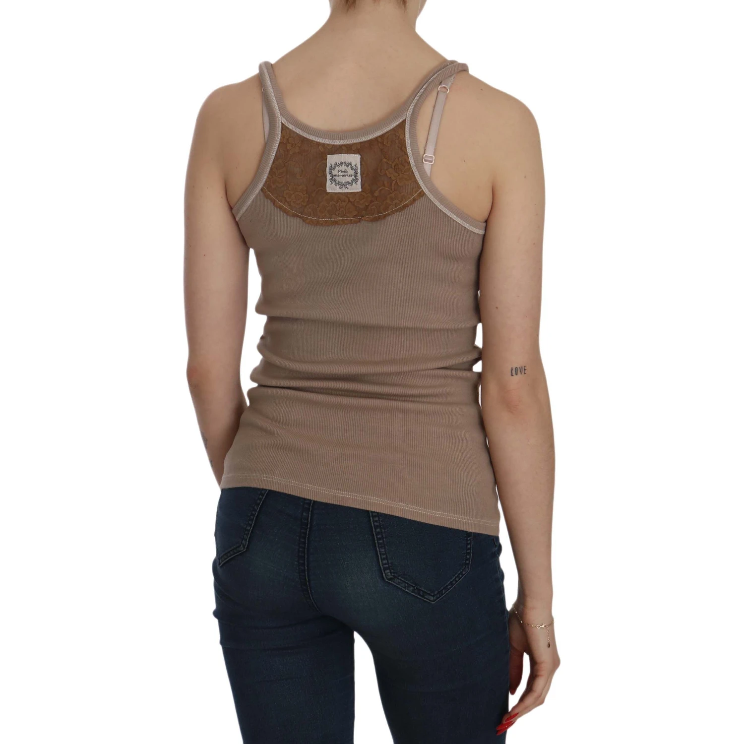 Brown Sleeveless Spaghetti Strap Tank Blouse