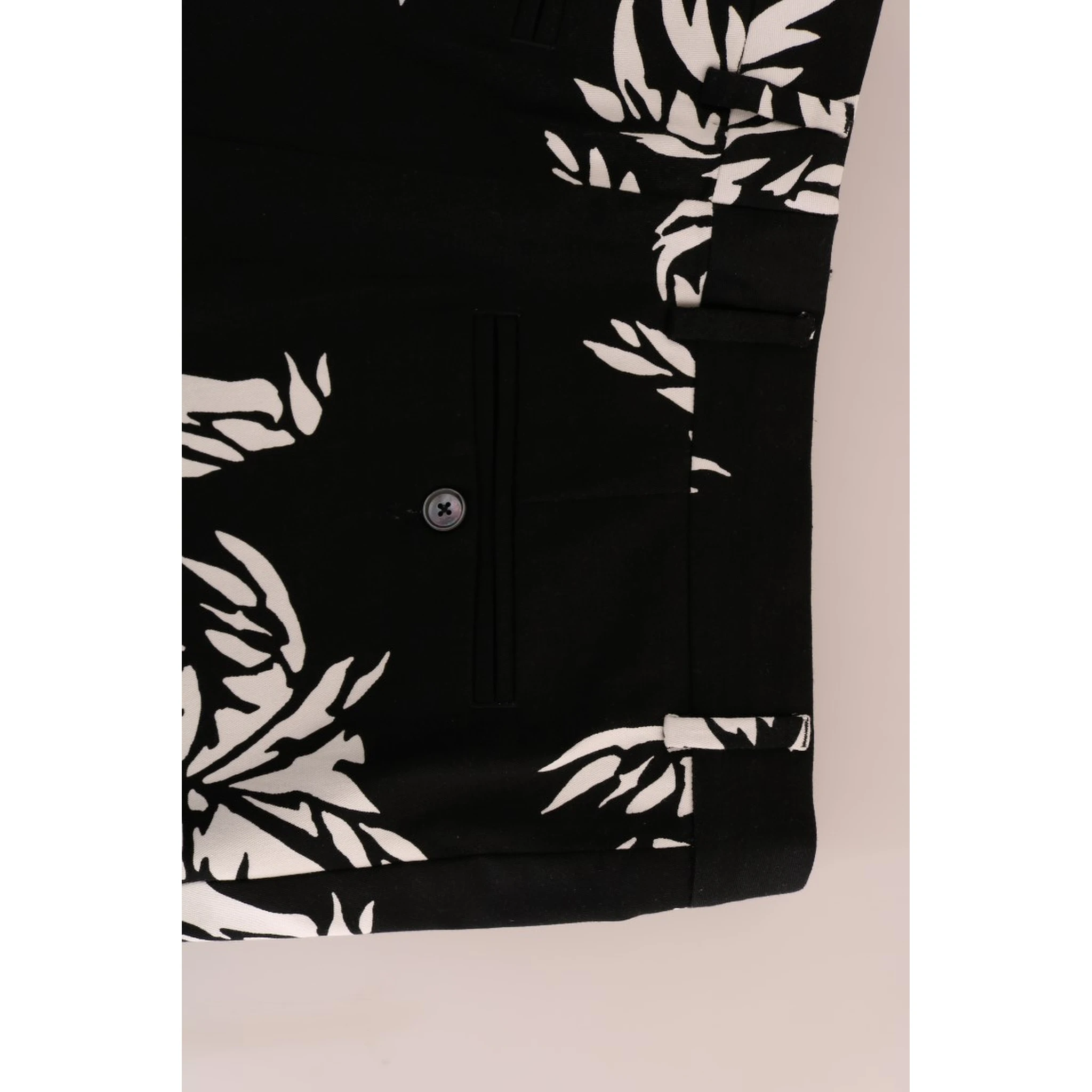 Black Tree Cotton Stretch Pants