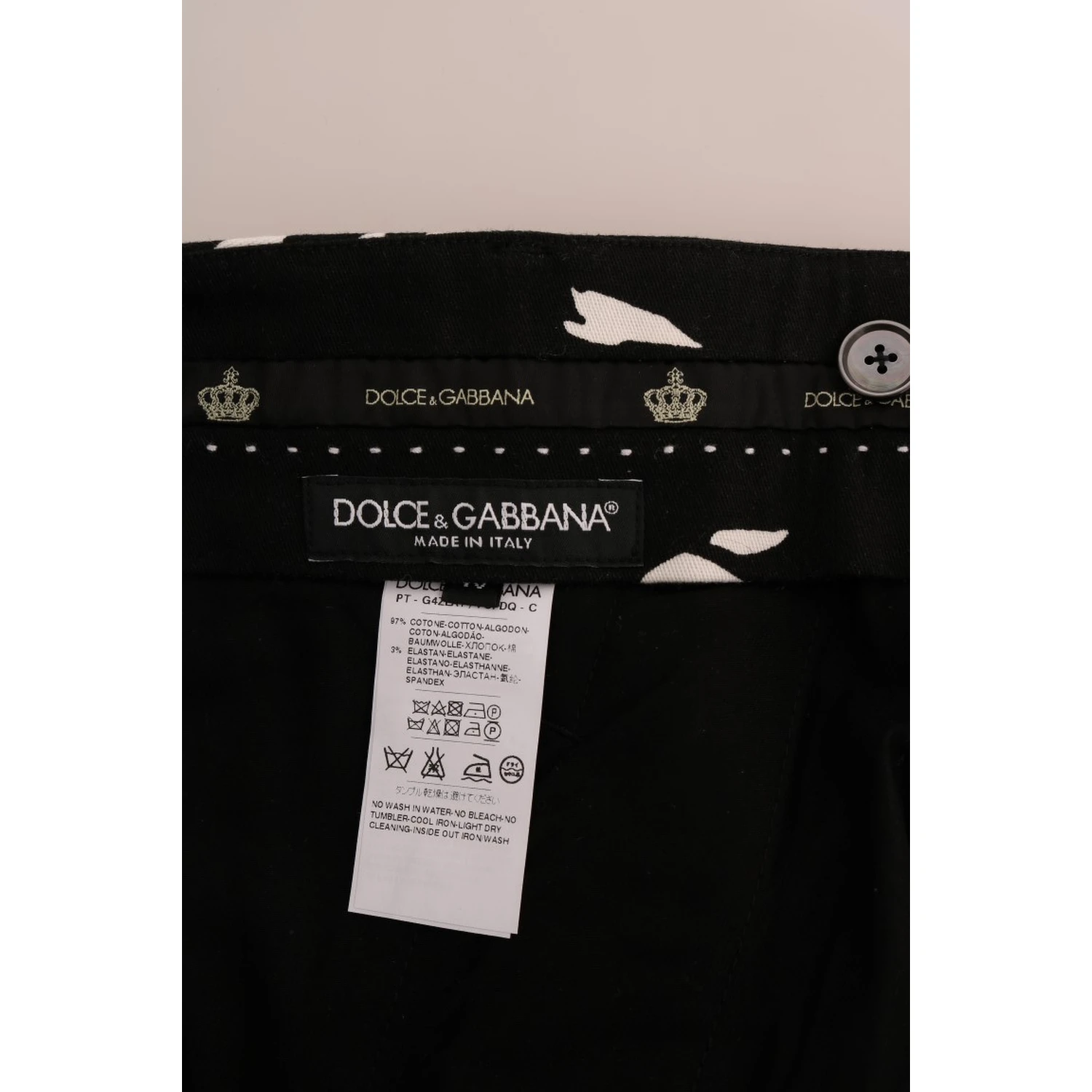 Black Tree Cotton Stretch Pants