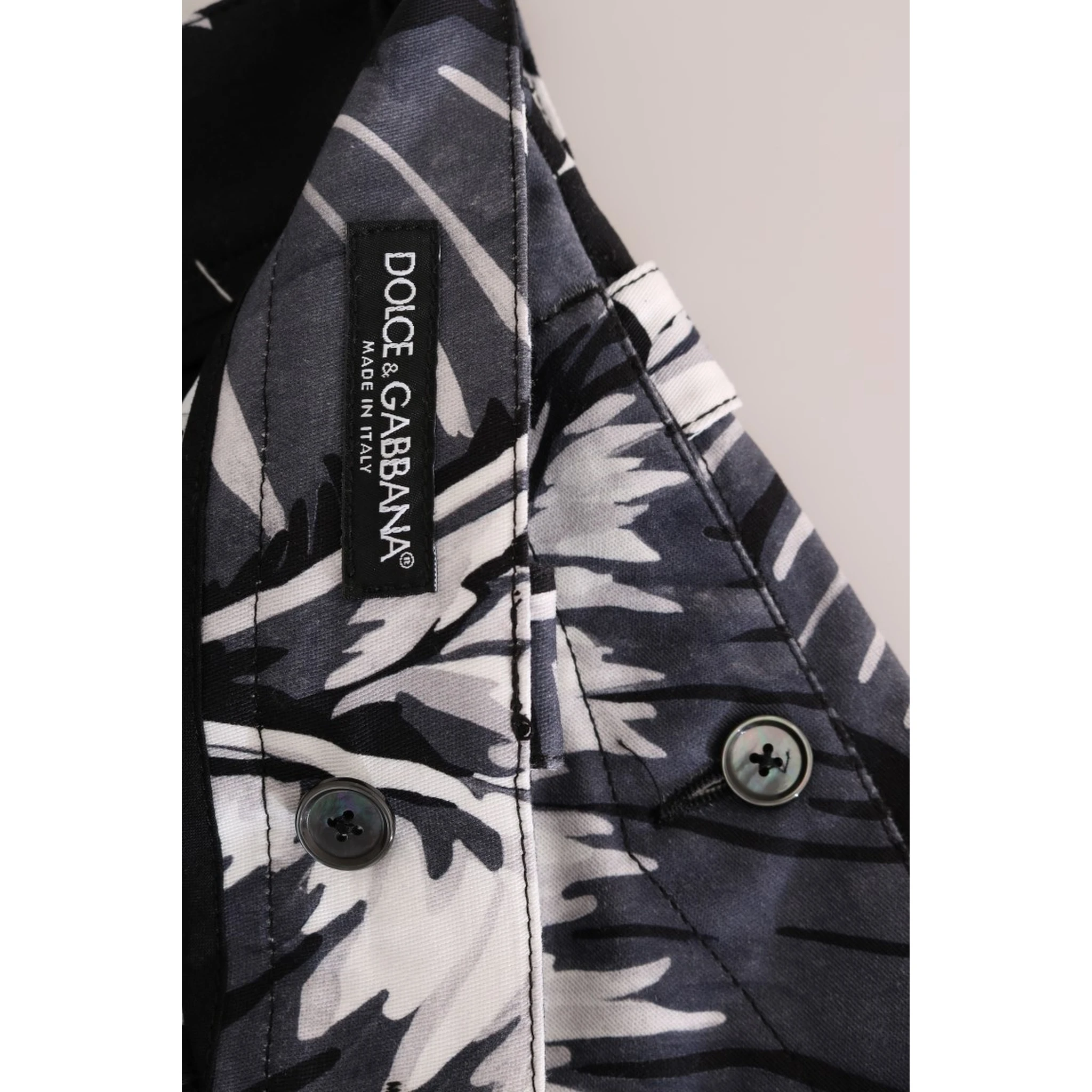 Gray Banana Leaf Cotton Pants