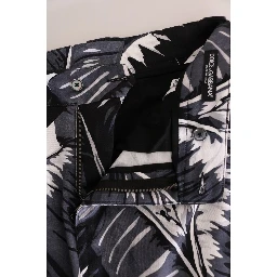 Gray Banana Leaf Cotton Pants