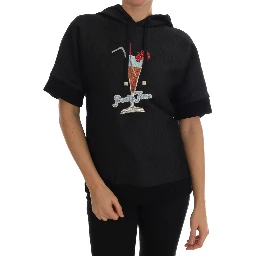 Black Fairy Tale Crystal Hooded Sweater