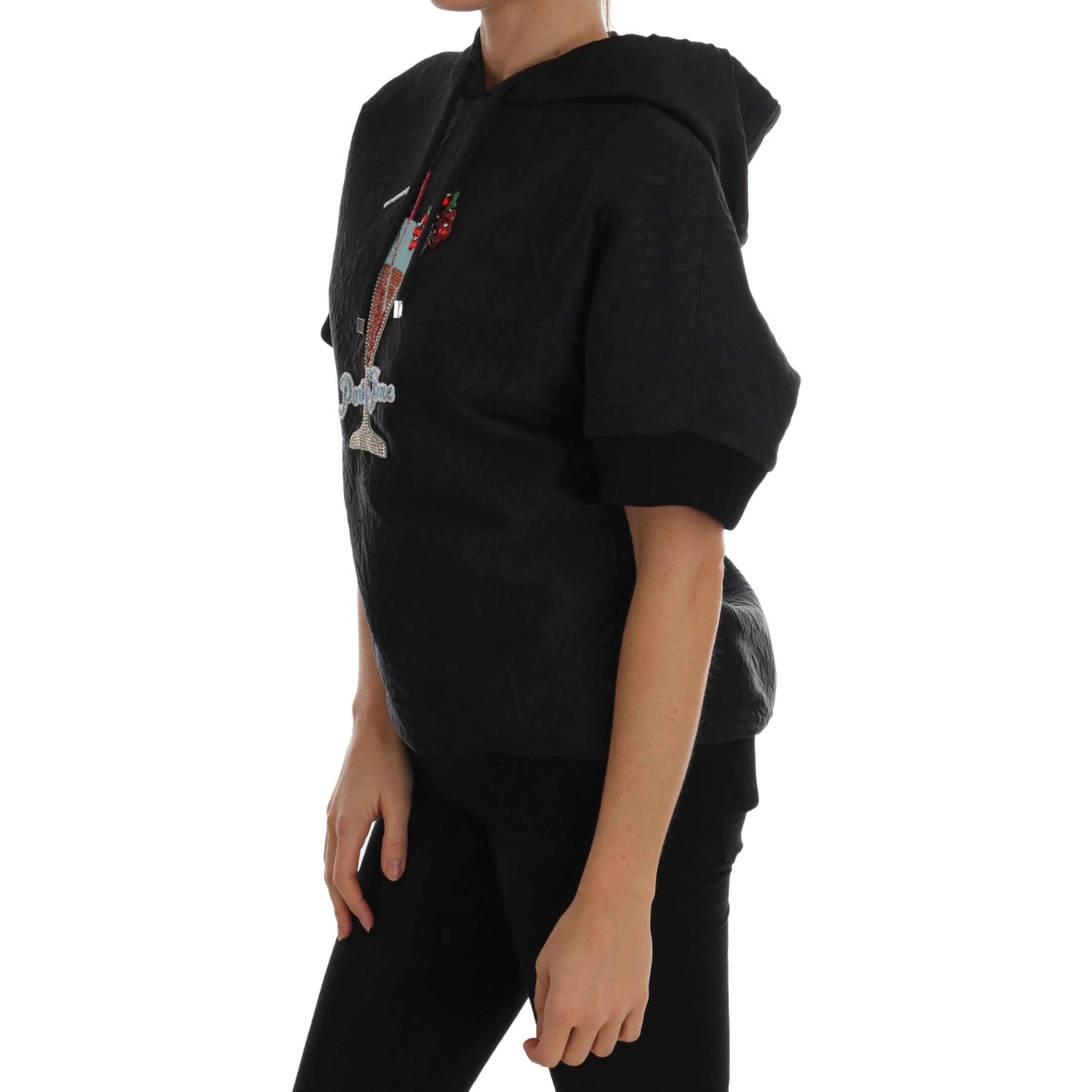 Black Fairy Tale Crystal Hooded Sweater
