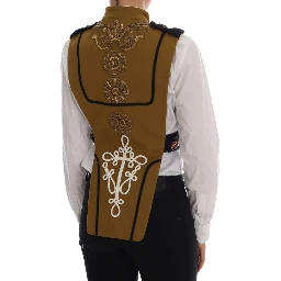 Yellow Crystal Cross Vest Jacket