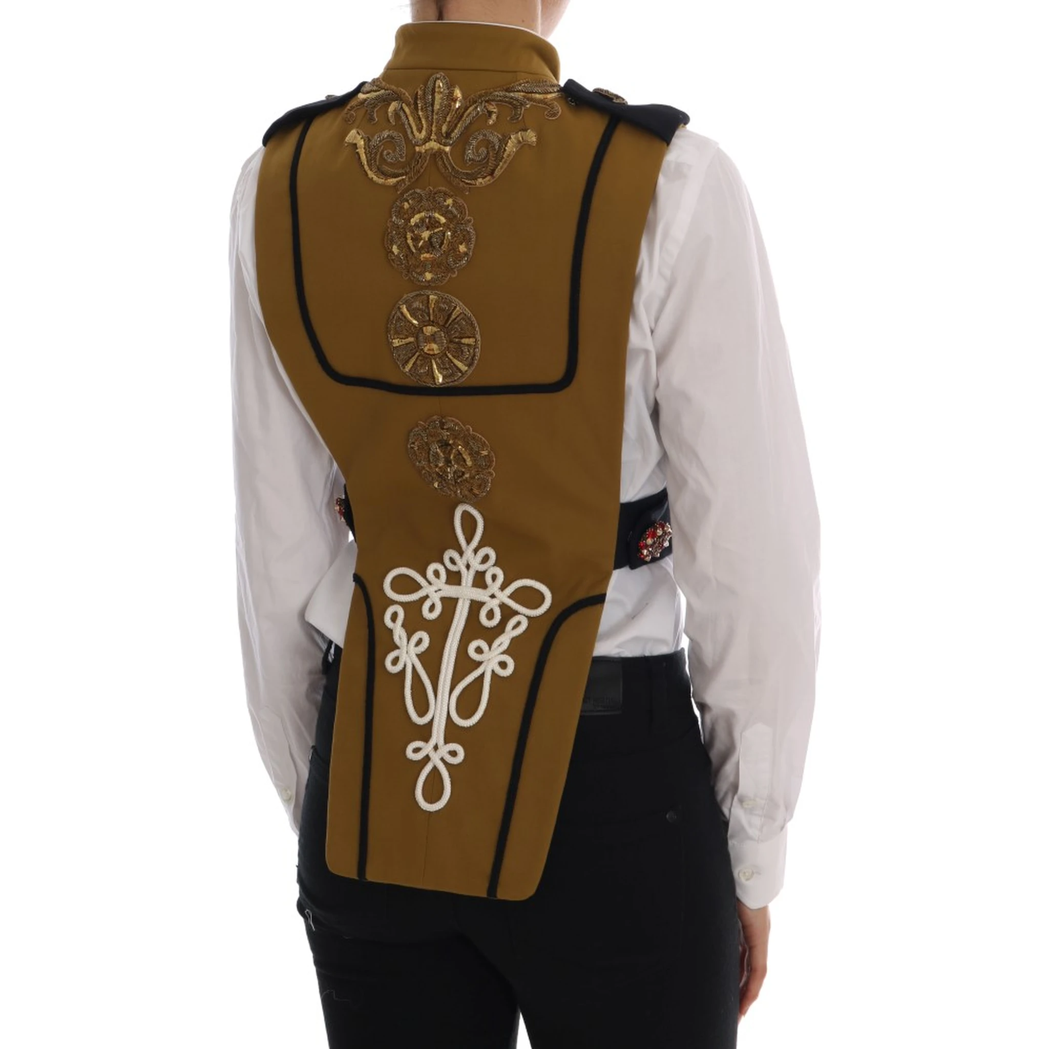 Yellow Crystal Cross Vest Jacket