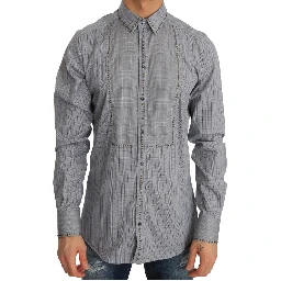 Gray Check GOLD Cotton Slim Fit Shirt