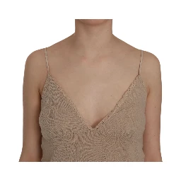 Beige Lace Spaghetti Strap Mini Cotton Dress