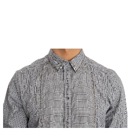 Gray Check GOLD Cotton Slim Fit Shirt