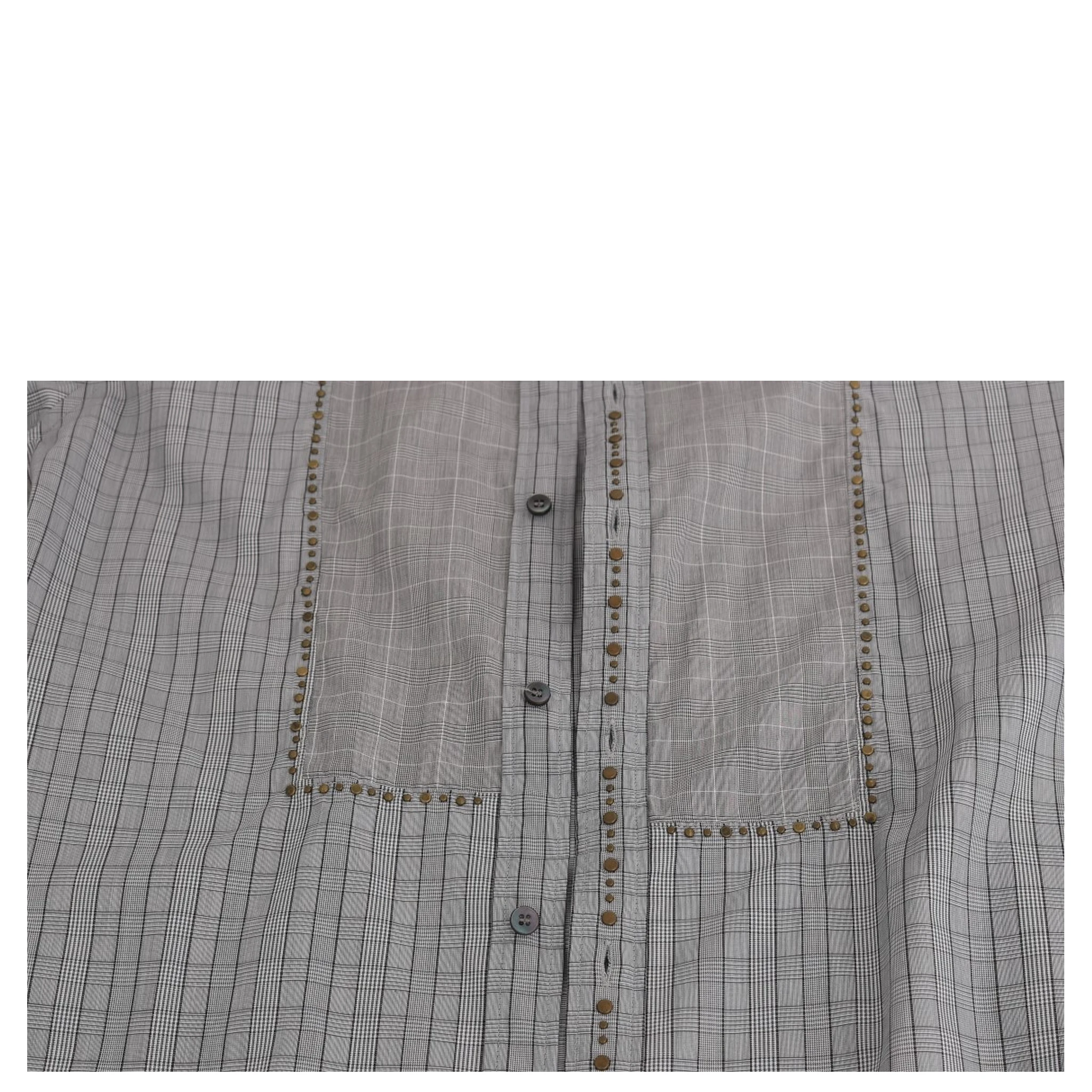 Gray Check GOLD Cotton Slim Fit Shirt