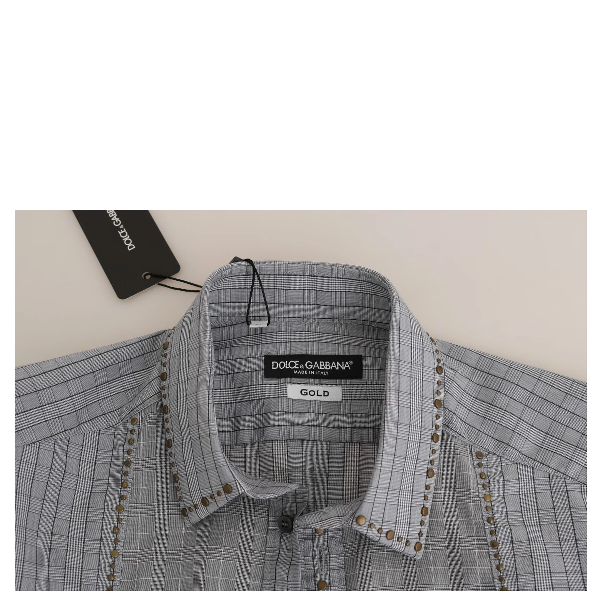 Gray Check GOLD Cotton Slim Fit Shirt