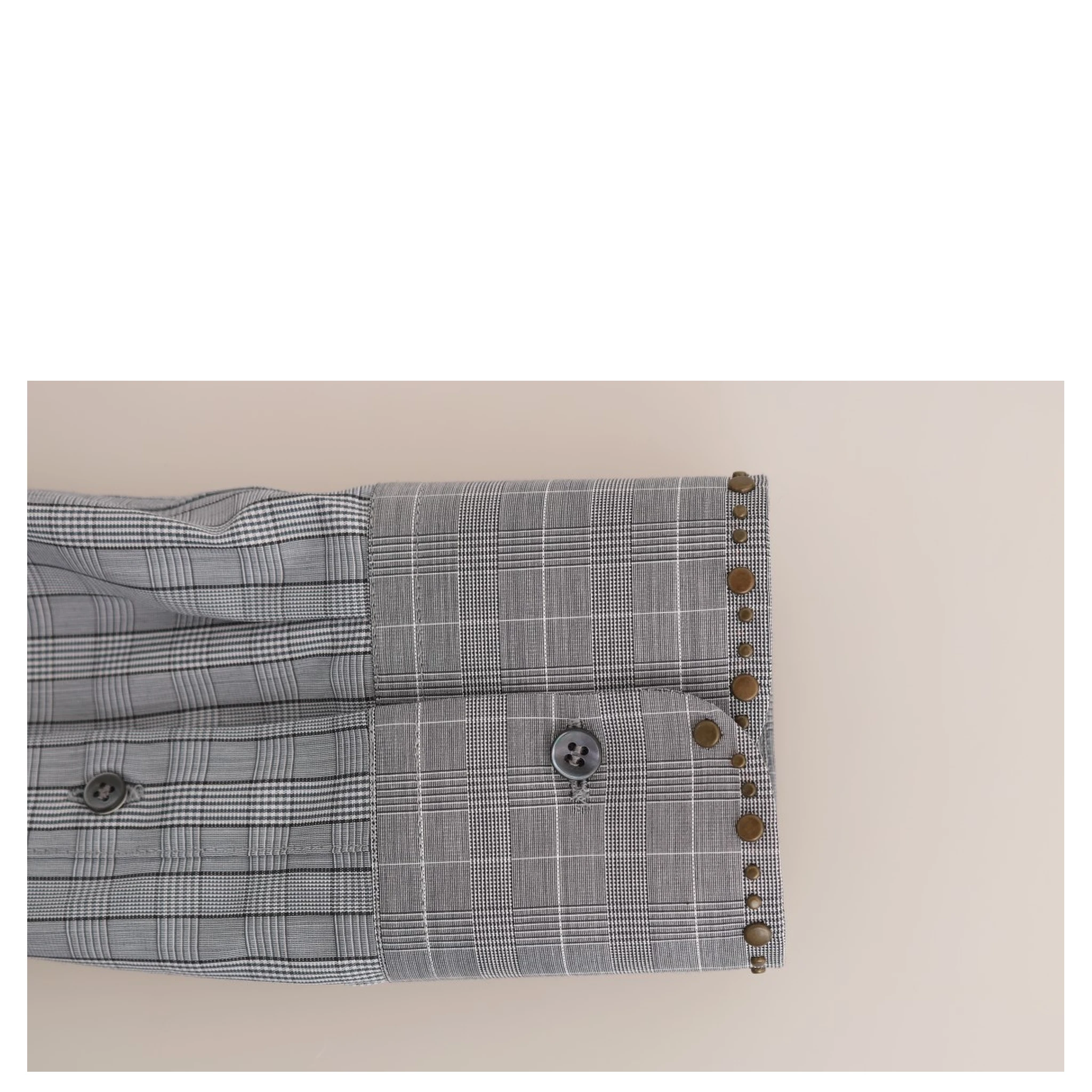 Gray Check GOLD Cotton Slim Fit Shirt