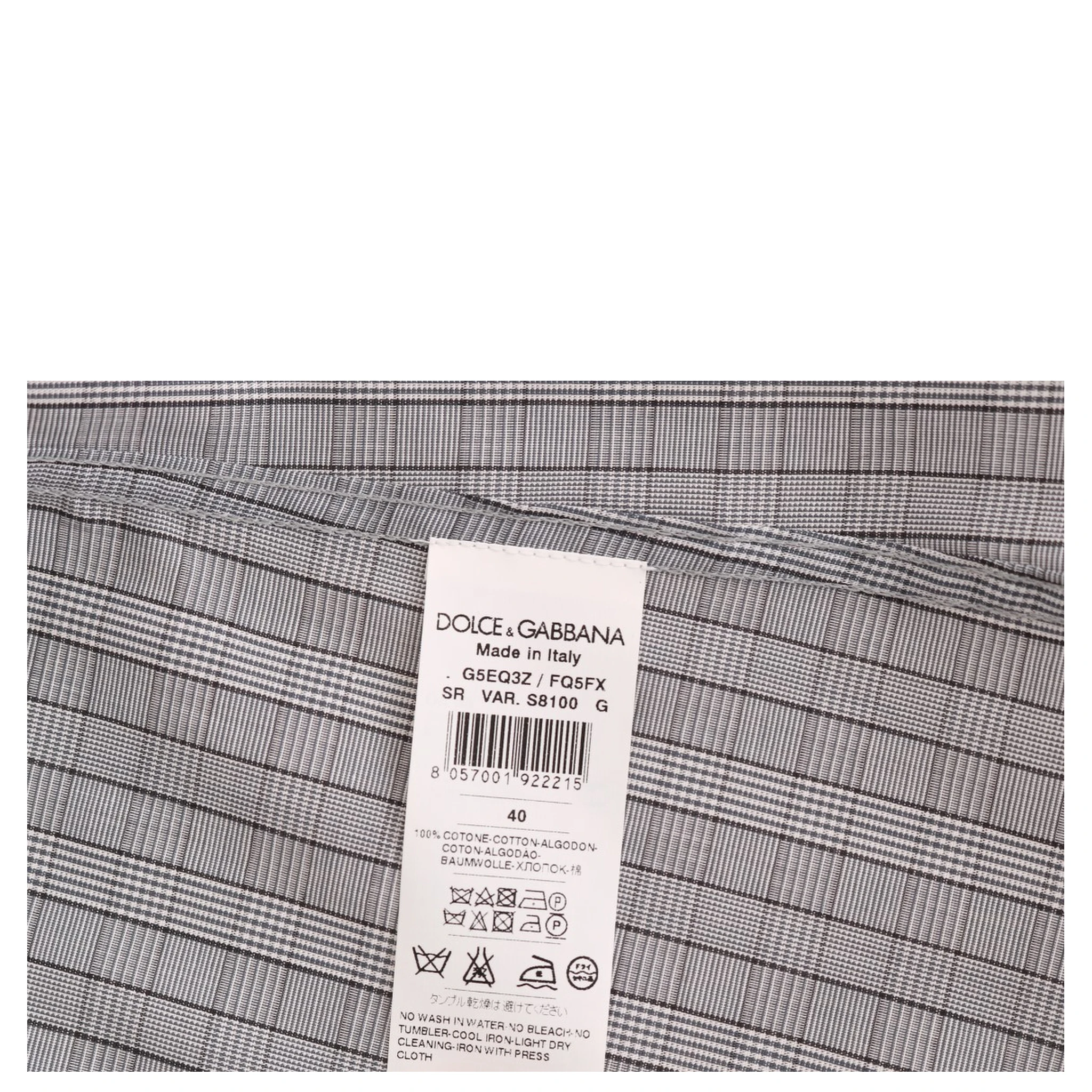 Gray Check GOLD Cotton Slim Fit Shirt