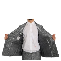 Black Stretch Crystal Bee Slim Fit Suit