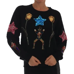Fairy Tale Crystal Black Cashmere Sweater