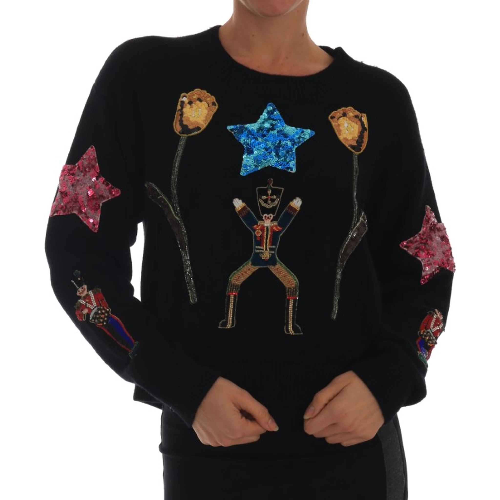 Fairy Tale Crystal Black Cashmere Sweater