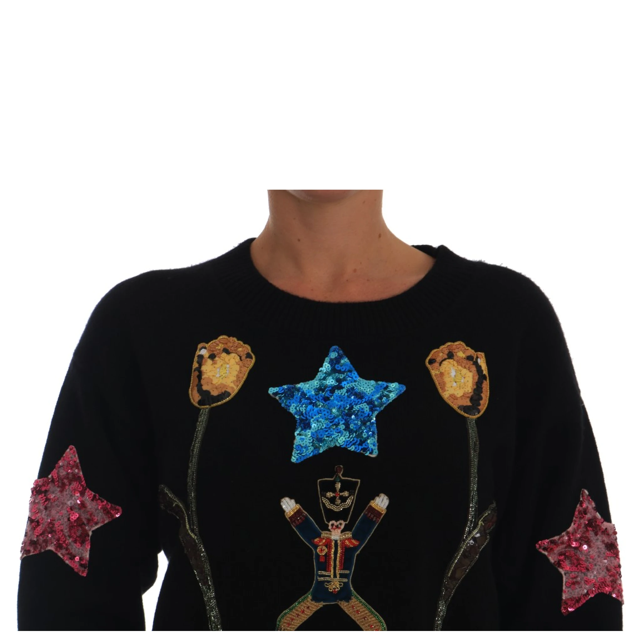 Fairy Tale Crystal Black Cashmere Sweater