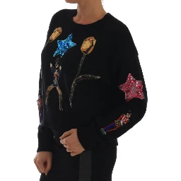 Fairy Tale Crystal Black Cashmere Sweater