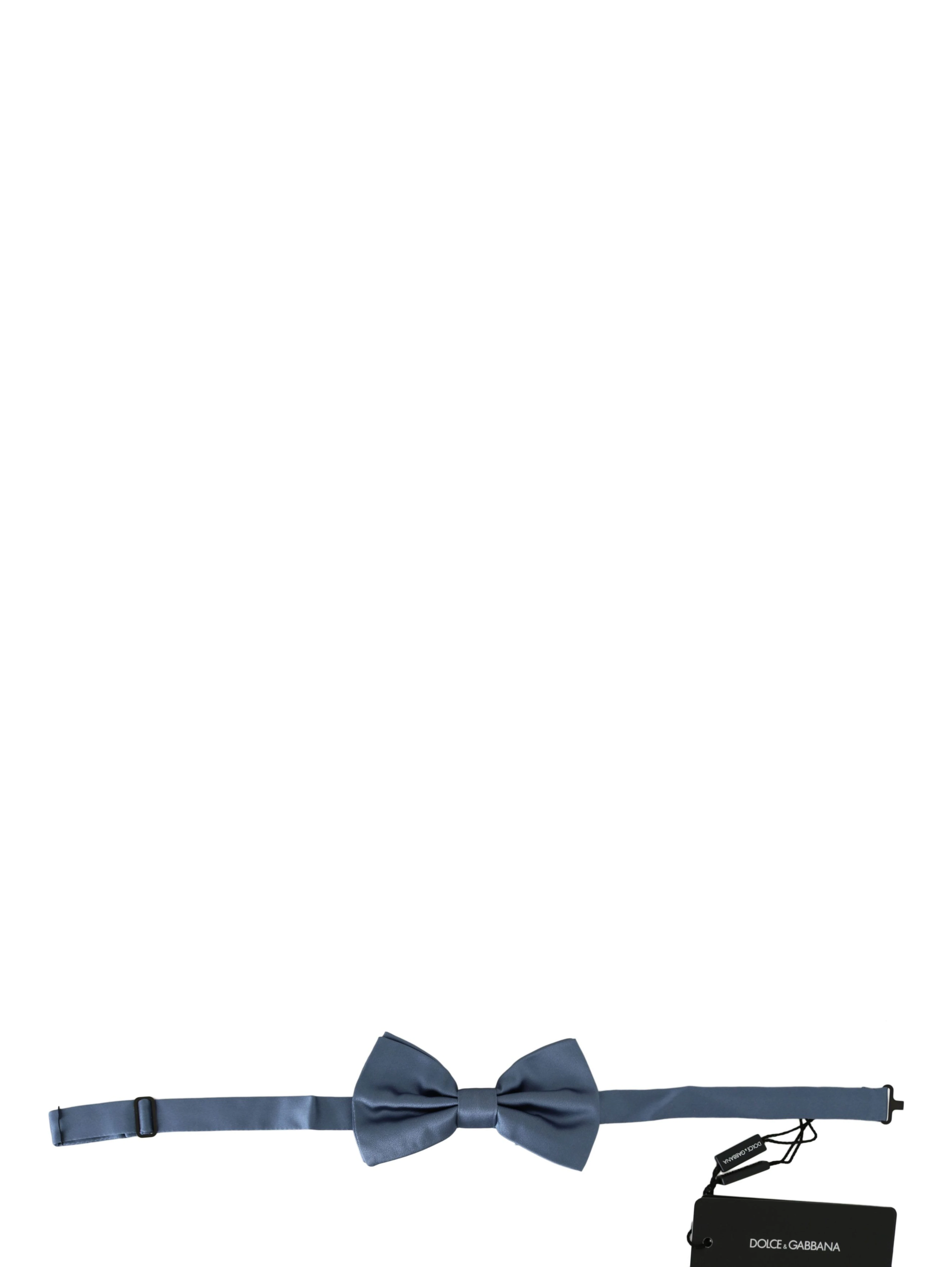 Blue 100% Silk Adjustable Neck Papillon Bow tie