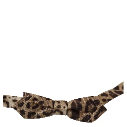 Brown Leopard Silk Adjustable Neck Papillon Men Bow Tie