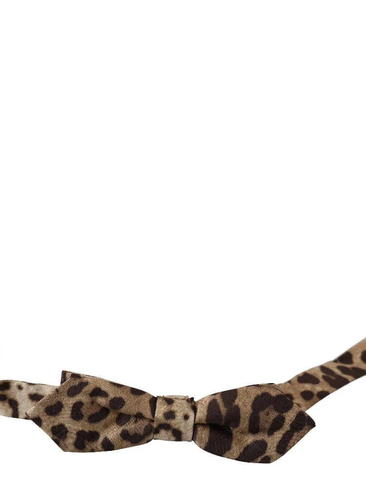Brown Leopard Silk Adjustable Neck Papillon Men Bow Tie alternative