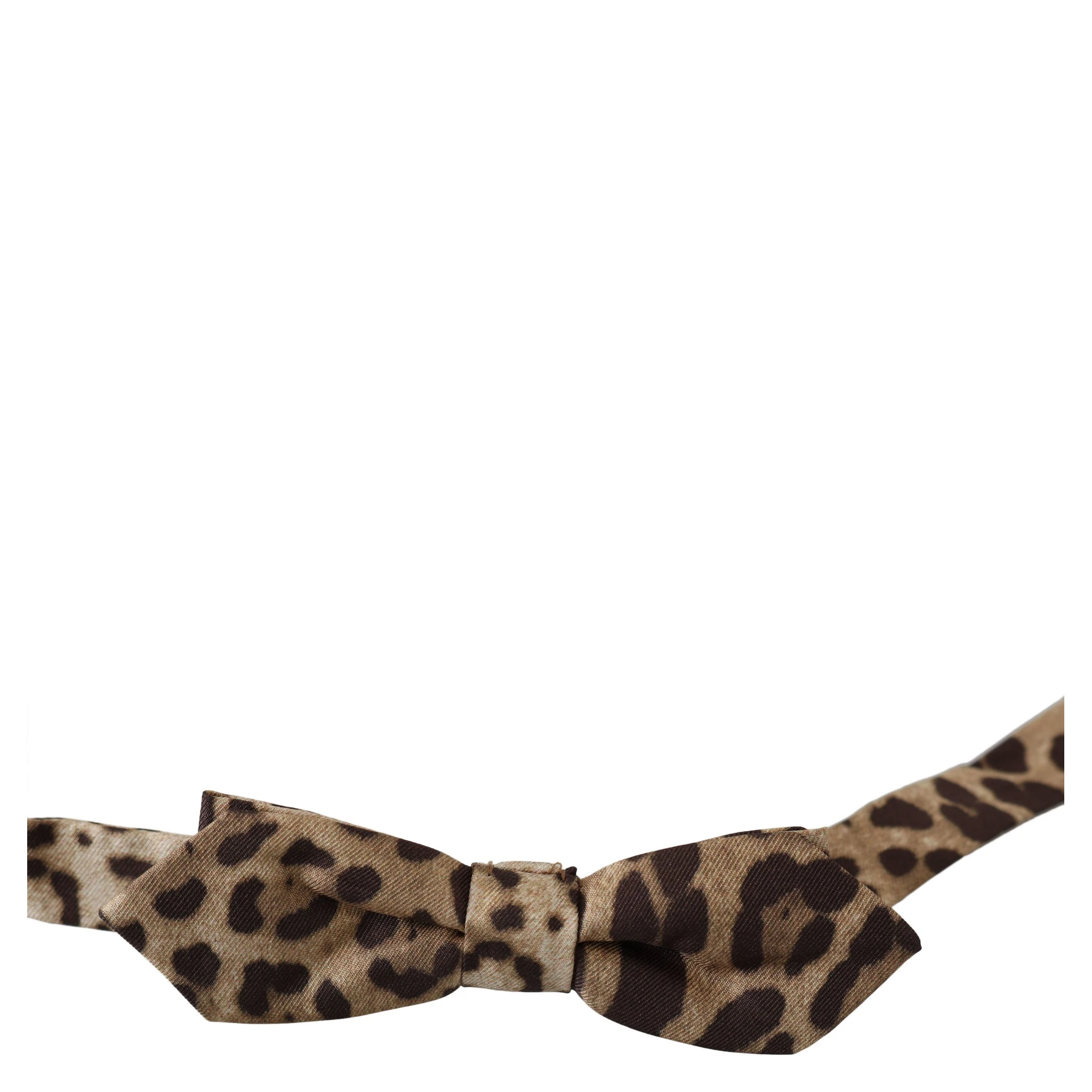 Brown Leopard Silk Adjustable Neck Papillon Men Bow Tie
