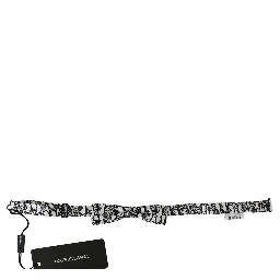 White Pattern Silk Adjustable Neck Papillon Tie