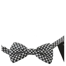 Men Black White Circles Adjustable Neck Papillon Bow Tie