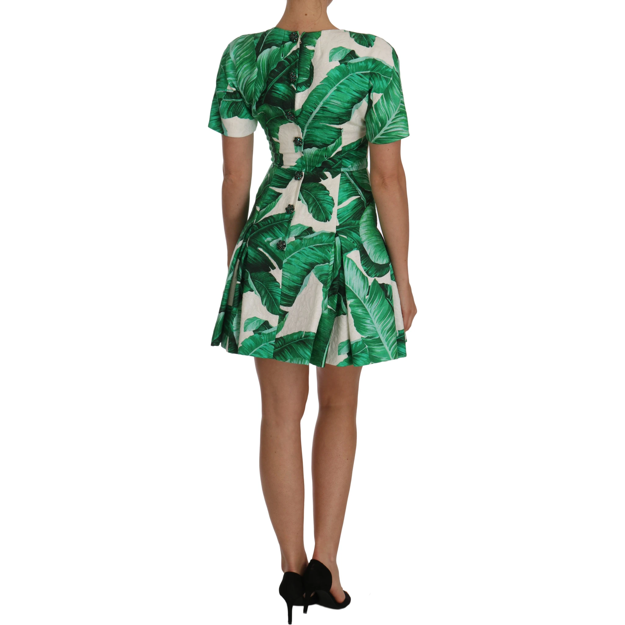A-Line Banana Leaf Pineapple Crystal Dress