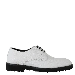 White Leather Derby Dress Formal Shoes