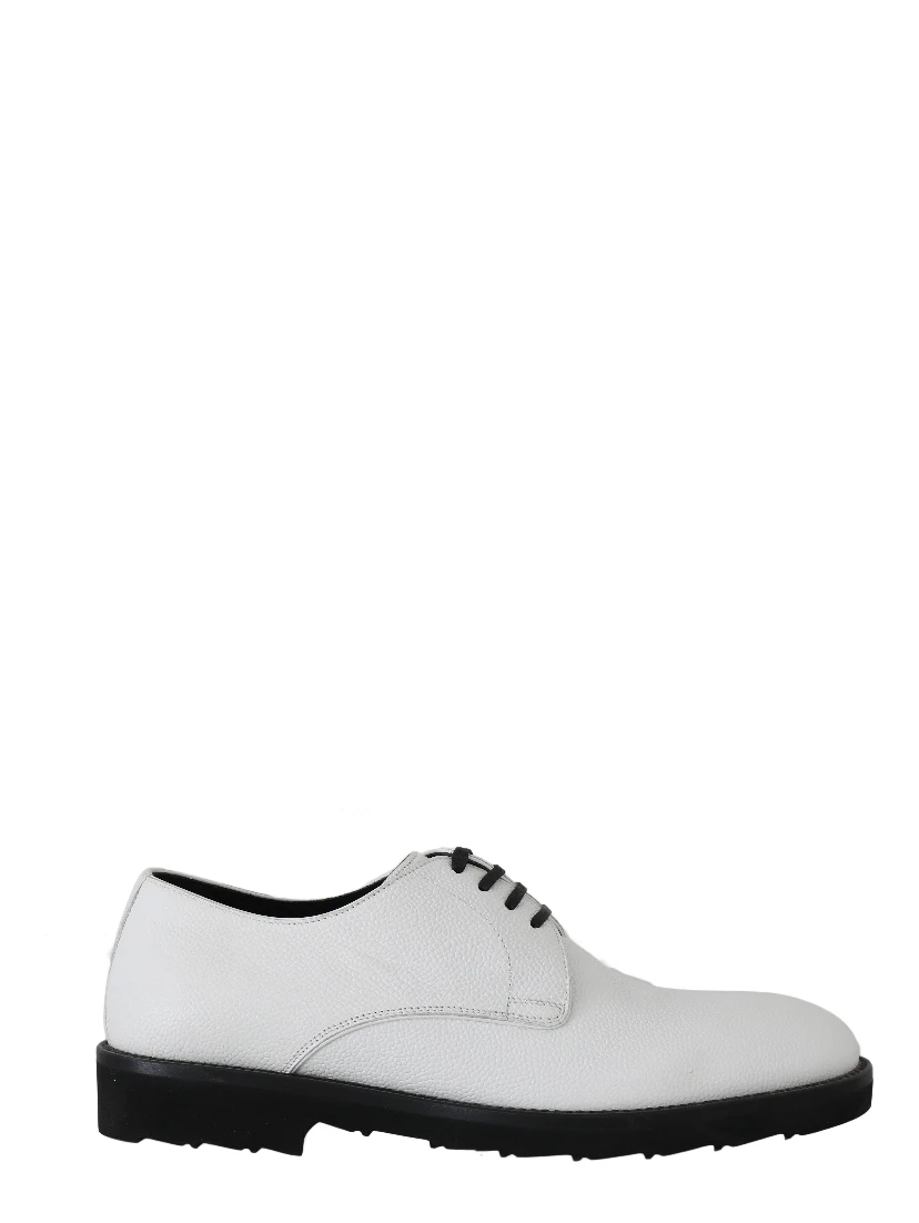 White Leather Derby Dress Formal Shoes