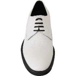 White Leather Derby Dress Formal Shoes